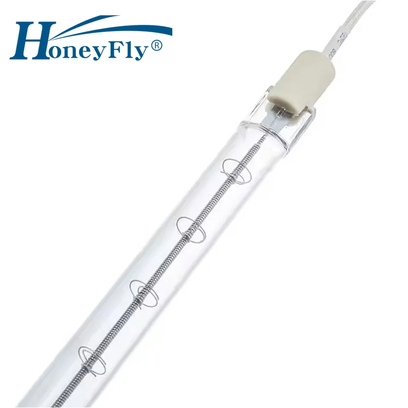 Halogen Bulb HoneyFly 10pcs Infrared Heater Lamp 220V 300W/1000W 535mm IR Halogen Clear Heating Tube Twin Spiral Infrared Drying Quartz halogen bulb
