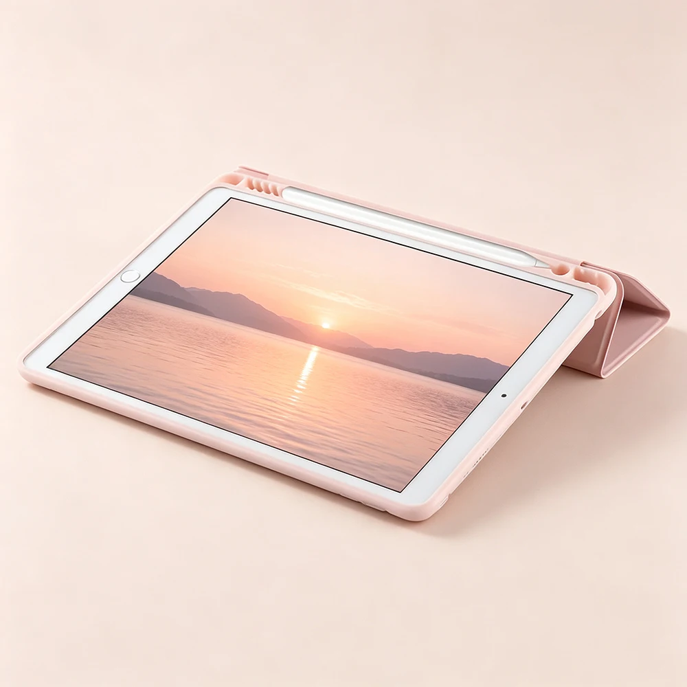 Magnetic Flip Smart Cover with Soft Silicone Shell