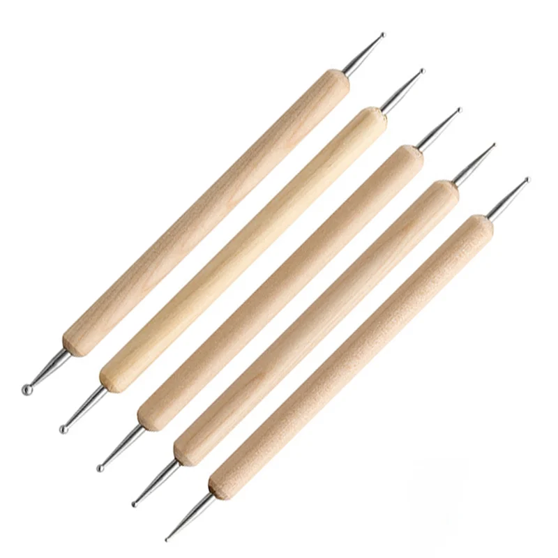 DIY Wooden Sculpting and Embossing Tools Set - 5/6 Pcs for Pottery and Ceramics Art