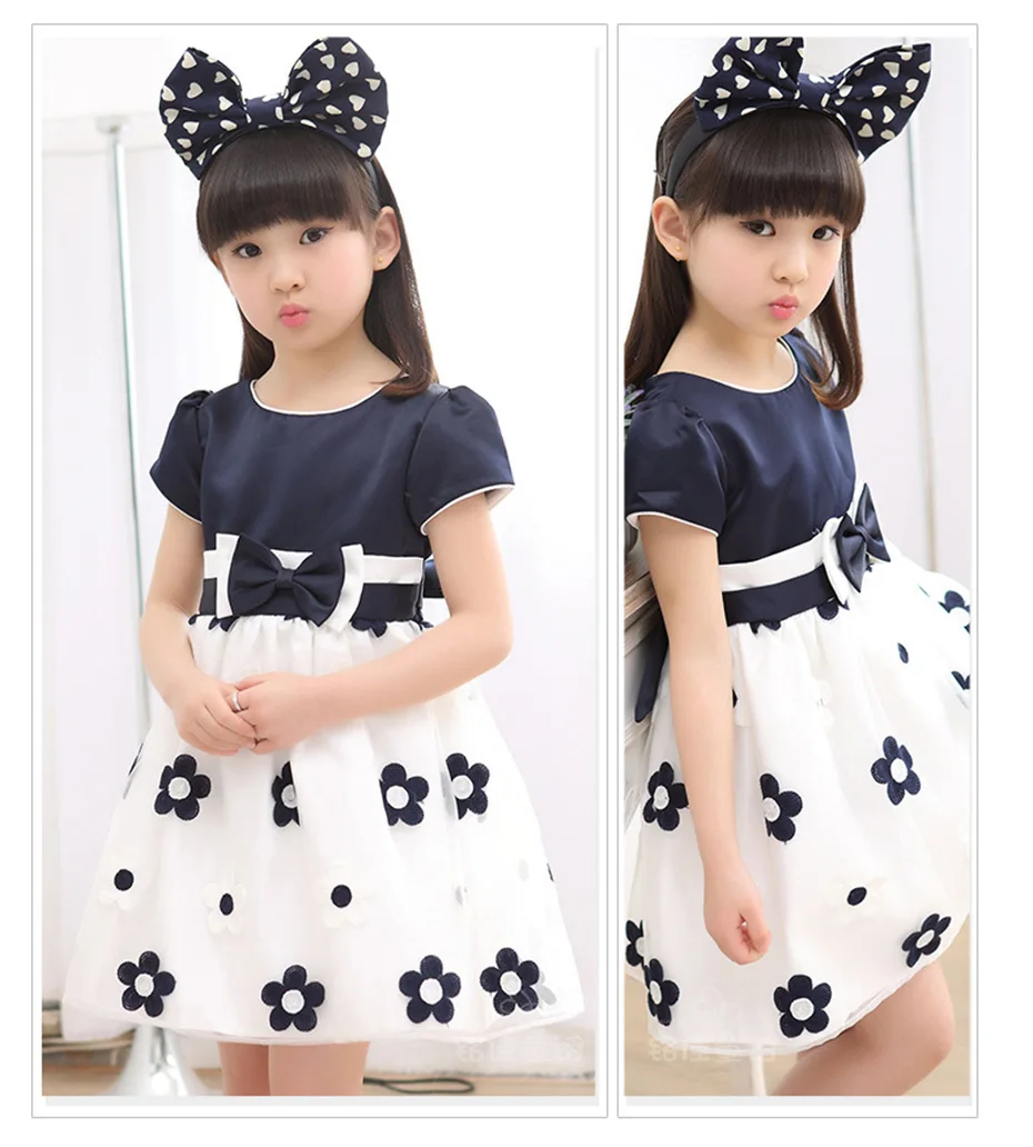 Girls Summer Dress Floral Pattern Girl Dress 2022 New Children Party Dress Casual Style Clothes Girl Dresses discount