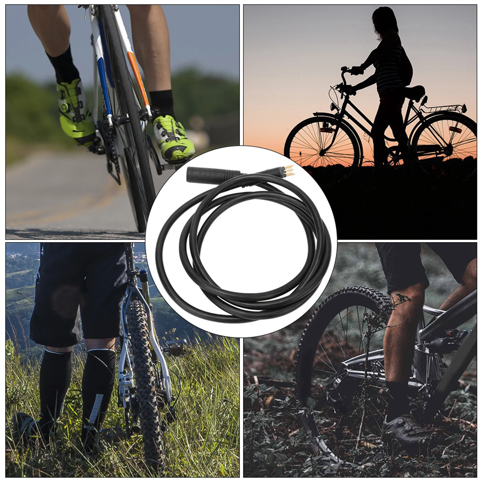 9 Pin Electric Bike Wheel Motor Extension Cable Waterproof Interface Female To Male for Electric Scooter
