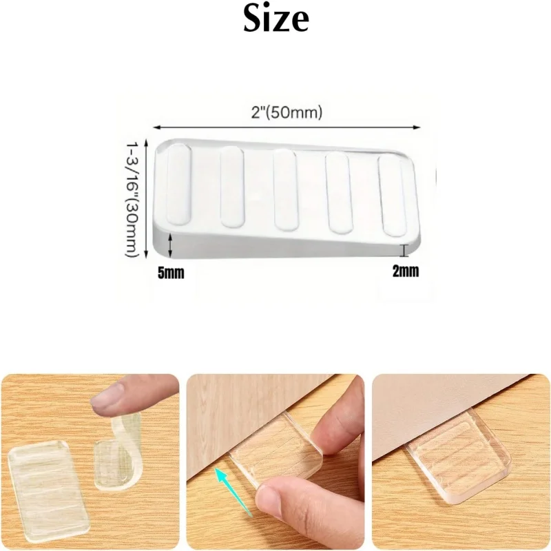 Premium Leveling Shims - Non-Slip Clear Plastic Wedges for Home Furniture and Appliances, Pack of 8
