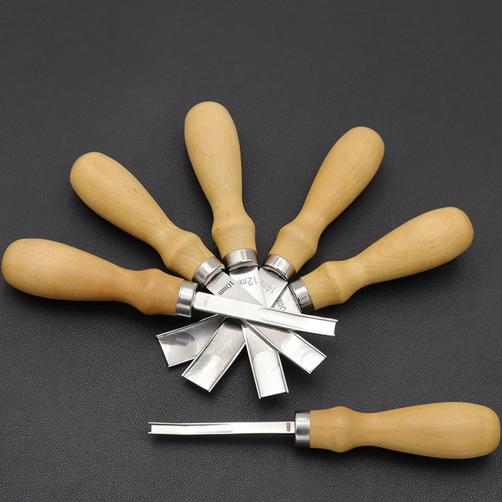 4/6/8/10/12/14/16mm Leather Edge Skiving Beveler Tool Set Wide Mouth Leathercraft Edge Skiving Beveler Leather Trimmer 1pc