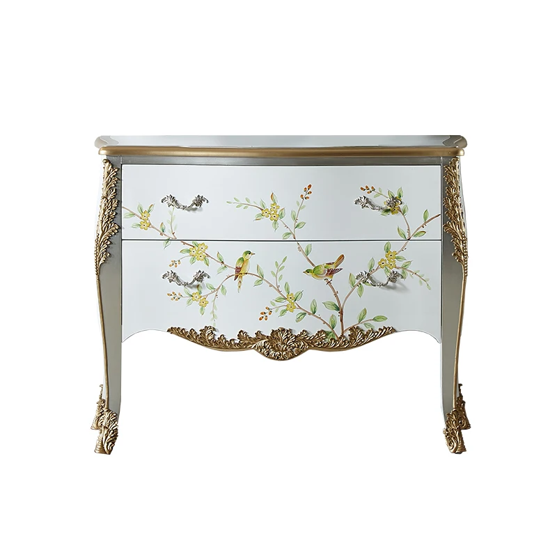 

American Country Bedroom Hand Painted Living Room European Painted Entrance Cabinet Solid Wood Storage Cabinet