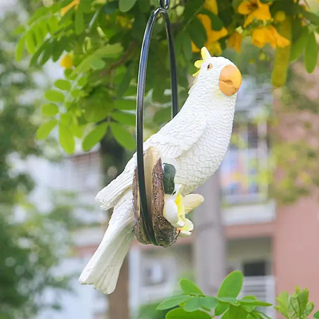 Függő Papagáj Szobor Kert Szobrok Gyanta Madár Terasz Dekoráció Rendkívül Részletes És Dekoratív Beltéri Kültéri Fa - Image 4