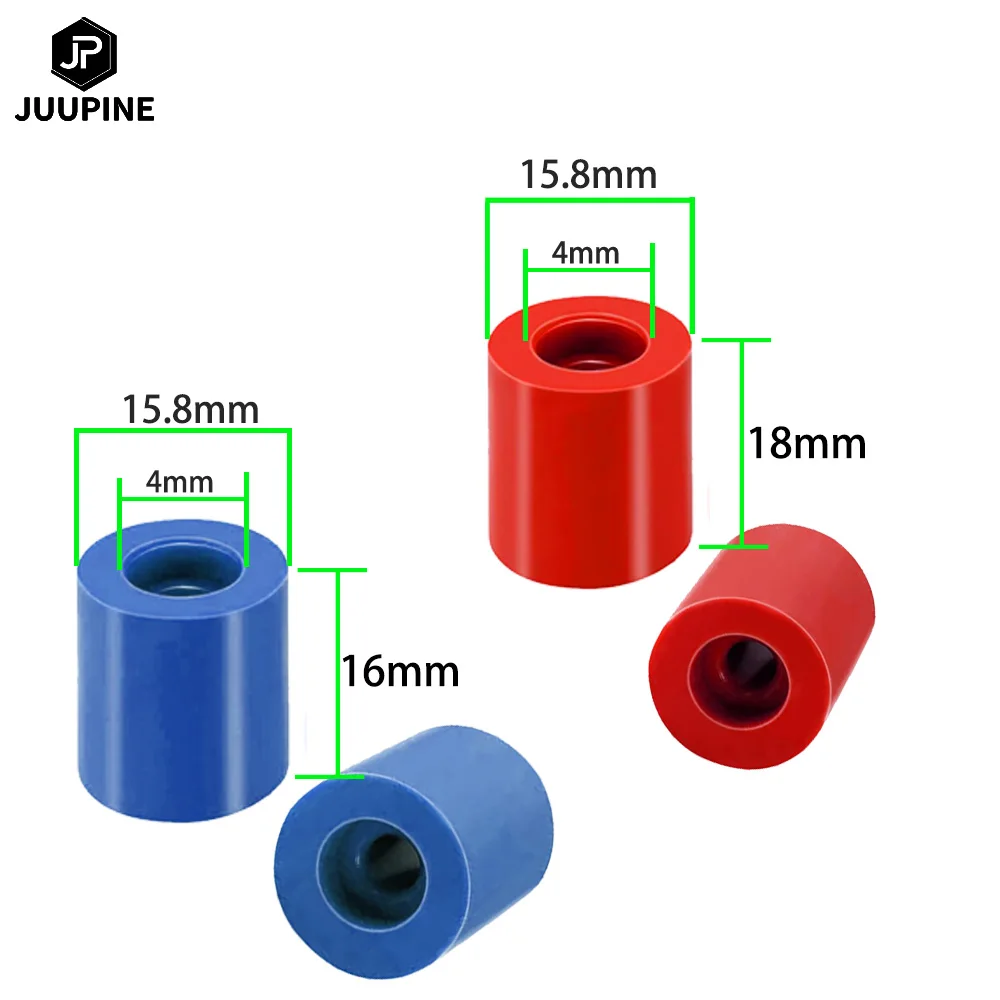 4pcs/set 18 16mm Hot Bed Leveling Column Silicone Solid Spacer Black Platform Leveler For CR-10/ CR10S Ende 3 3D Printer Parts 4pcs 18mm high 1pcs 16mm high heat bed silicone leveling column 10pcs glass bed spring turn clips for 3d printer