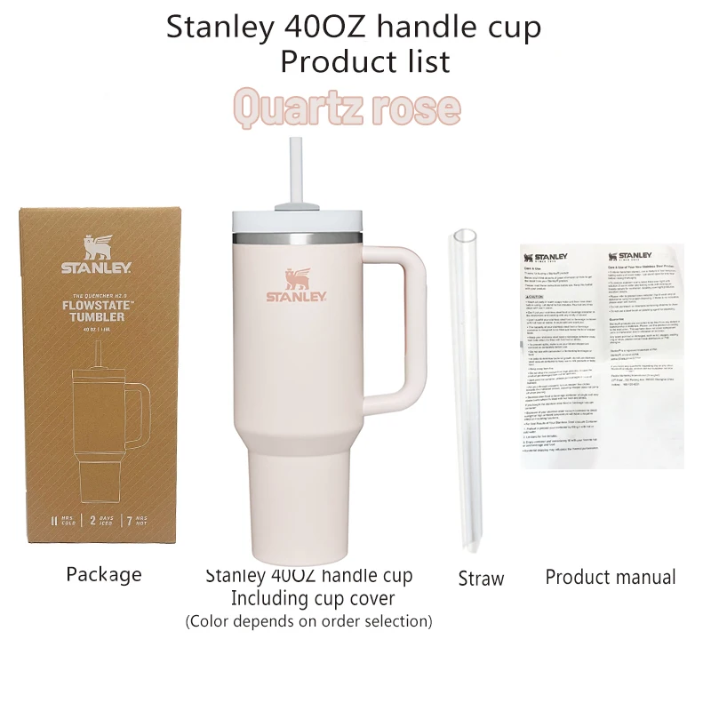30oz/40oz Stanley Tumbler with Handle Straw Lid Stainless Steel