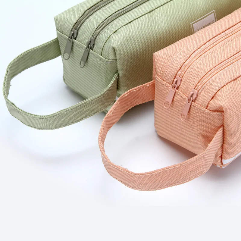 Creative Large Capacity Pencil Bag Oxford Cloth Double Zipper Portable Stationery pencil case School Supplies