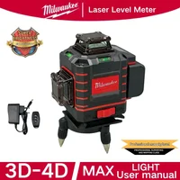 Milwaukee Laser Level Green Beam 16 Lines Self-leveling Vertical Cross Line Laser level 360 Rechargeable battery Tools 1