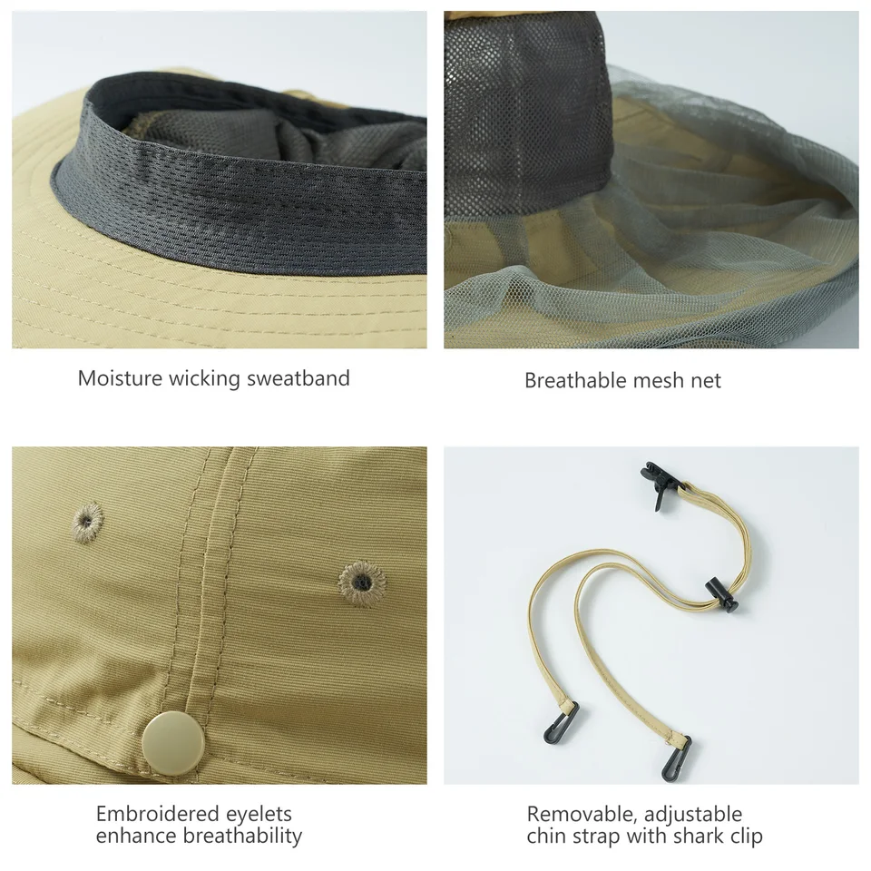 UPF50+ Sonnenhut Mit Moskitonetz & Nackenschutz - Für Angeln & Outdoor