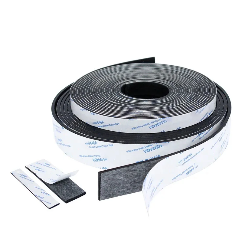 Durable Black Silicone Adhesive Strip - Anti-Skid Shock Absorption Seal, 50cm Length