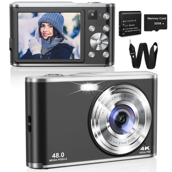 4K Auto Focus Front And Rear Dual Lens Camera Digital Camera, Selfie Camera, Front Camera For Students, 16x Efficient Zoom