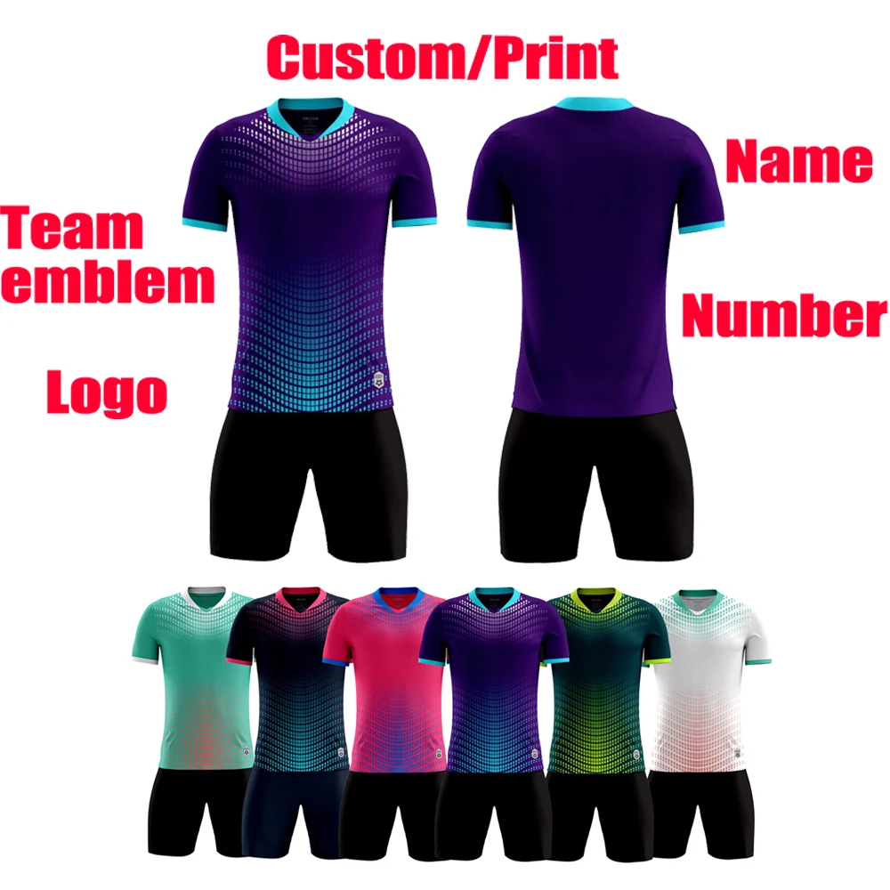 Big yards Sportswear customization Football training clothing Men Boys Soccer Clothes Sets Short Sleeve Tracksuit