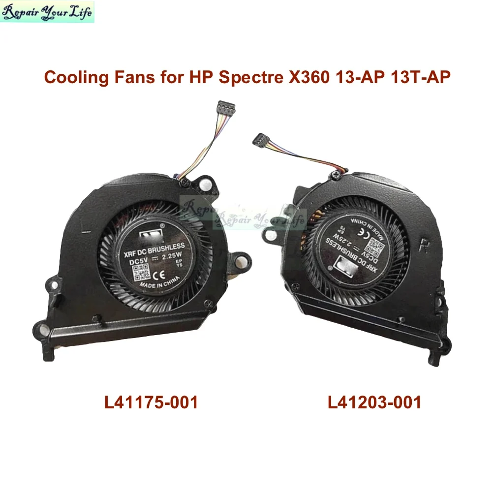 Laptop CPU GPU Cooling Fans for HP Spectre X360 13-AP 13T-AP AP000 ...