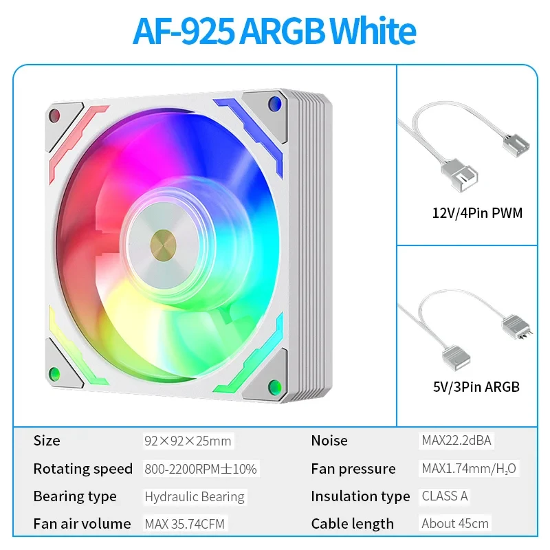 AF-925 ARGB PC Fan PC Radiator Cooling Fan 92mm ITX Computer Case Fans 9cm Chass
