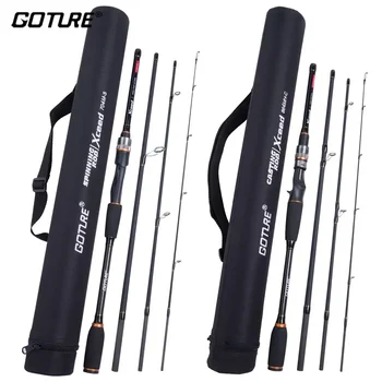 Goture Xceed 4 Setions Travel Fishing Rod With Fuji Guide Ring Carbon Fiber 1.98-3.6M Spinning Casting Lure Rod For Carp Fishing 1