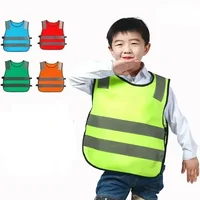 Gilets réfléchissants de sécurité nocturne pour enfants étudiants, gilet d'avertissement de circulation routière pour enfants, gilets réflecteurs réfléchissants, veste de vêtements 3