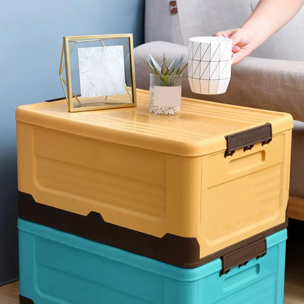 Trunk Storage Box Collapsible Protective Cover Foldable Space Stackable Storage Clothes Book