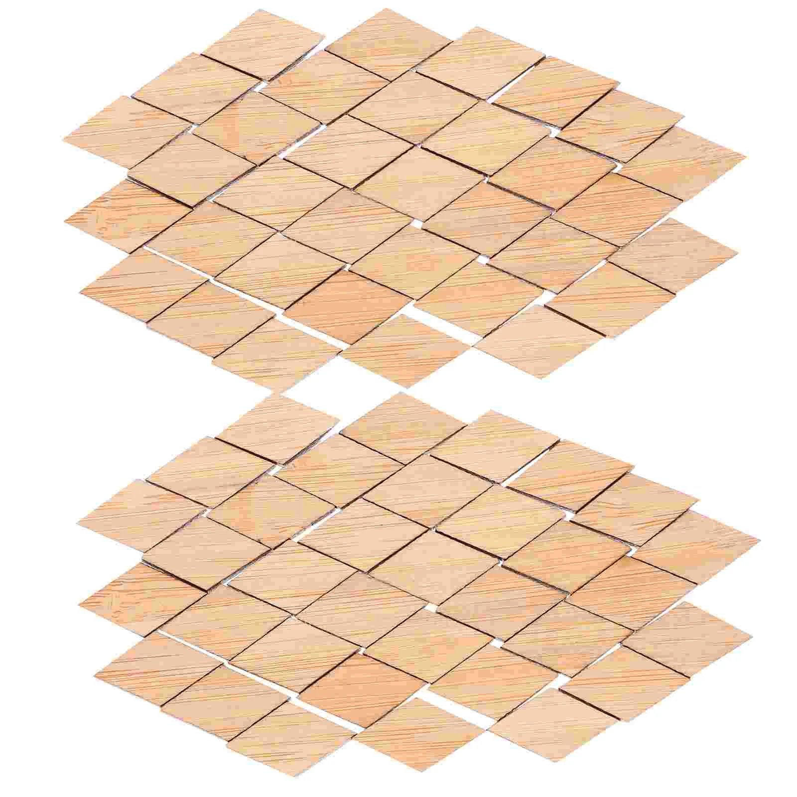 

72 Pcs House Assembled Floor Miniature Accessories Miniatures Trinkets Floorboard for Crafts Bamboo Furniture Flooring