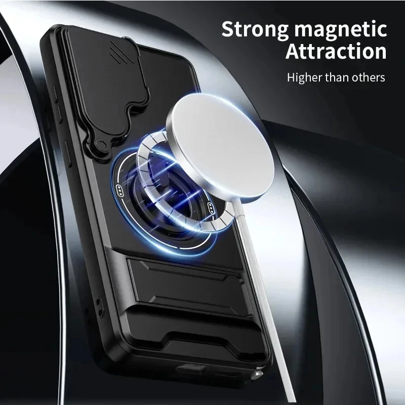 Magnetic Phone Case With Stand And Ring For Samsung Galaxy S_voghion.com