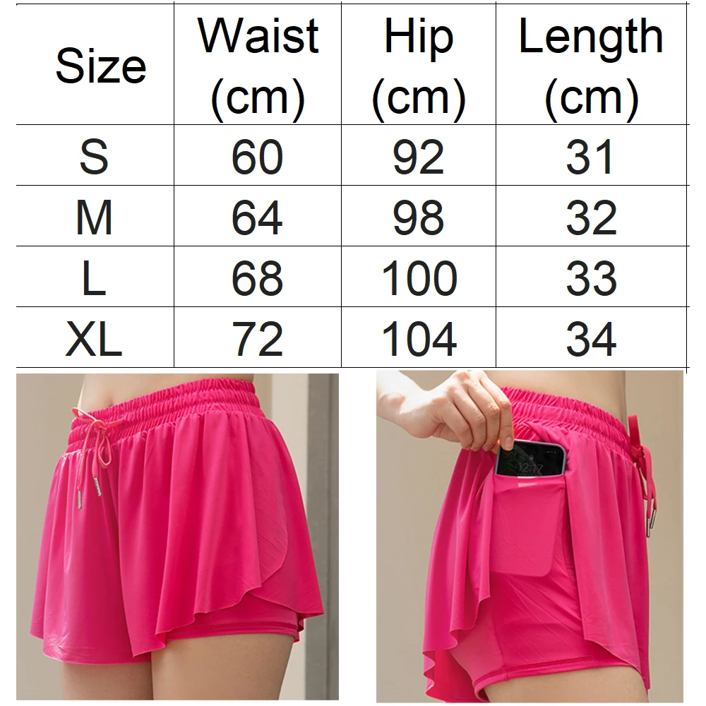 Girl Women Tennis Skirt With Short 2 in 1 Outdoor Sports Golf Wear Summer Activewear Athletic Yoga Shorts Gym Workout Pocket
