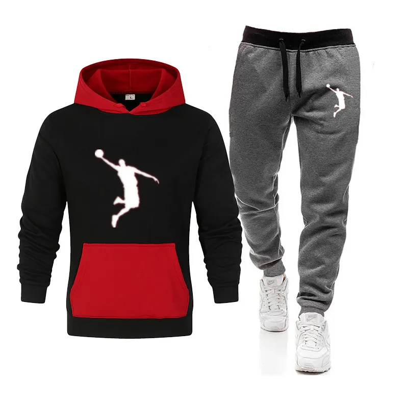 mens 2 piece set Fall Winter Fashion 2 Piece Activewear Men's Hoodie Sweatshirt + Pants Pullover Hoodie Activewear Set Casual Men's Clothes Size jogging suits for men