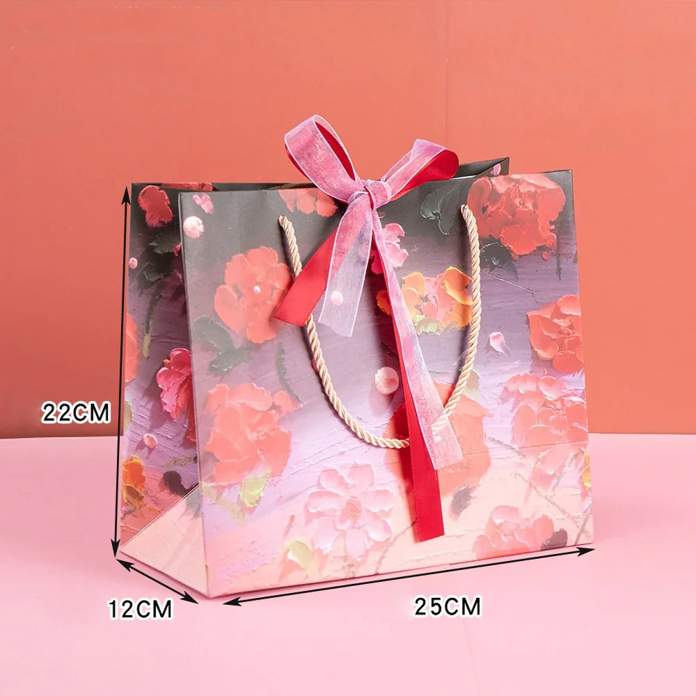 Holiday Party Ceremony Gift Paper Bag With Handle Handbag Teachers' Day New Year Wedding Guest Children Candy Colored Packaging