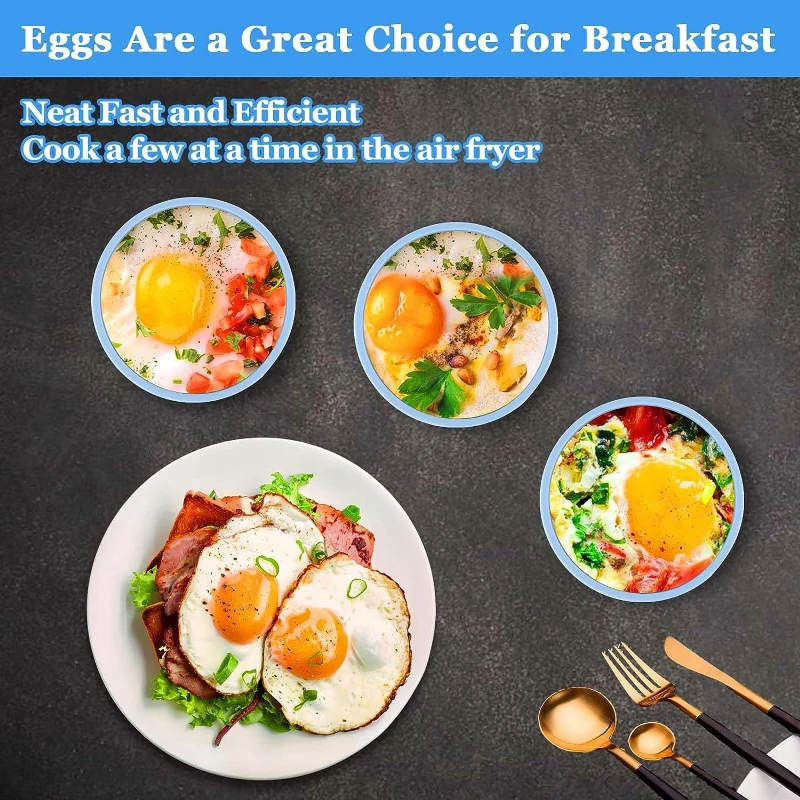 1Pcs New Silicone Microwave Egg Cooker Air Fryer Egg Nonstick Boiler Mold Reusable Individual Egg Cups for Sandwiches Breakfast