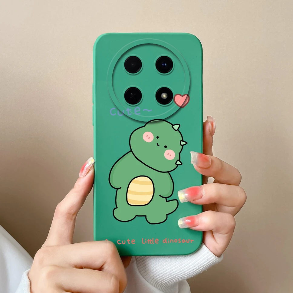 Cute Cartoon Dinosaur Smooth Liquid Silicone Phone Case Cover