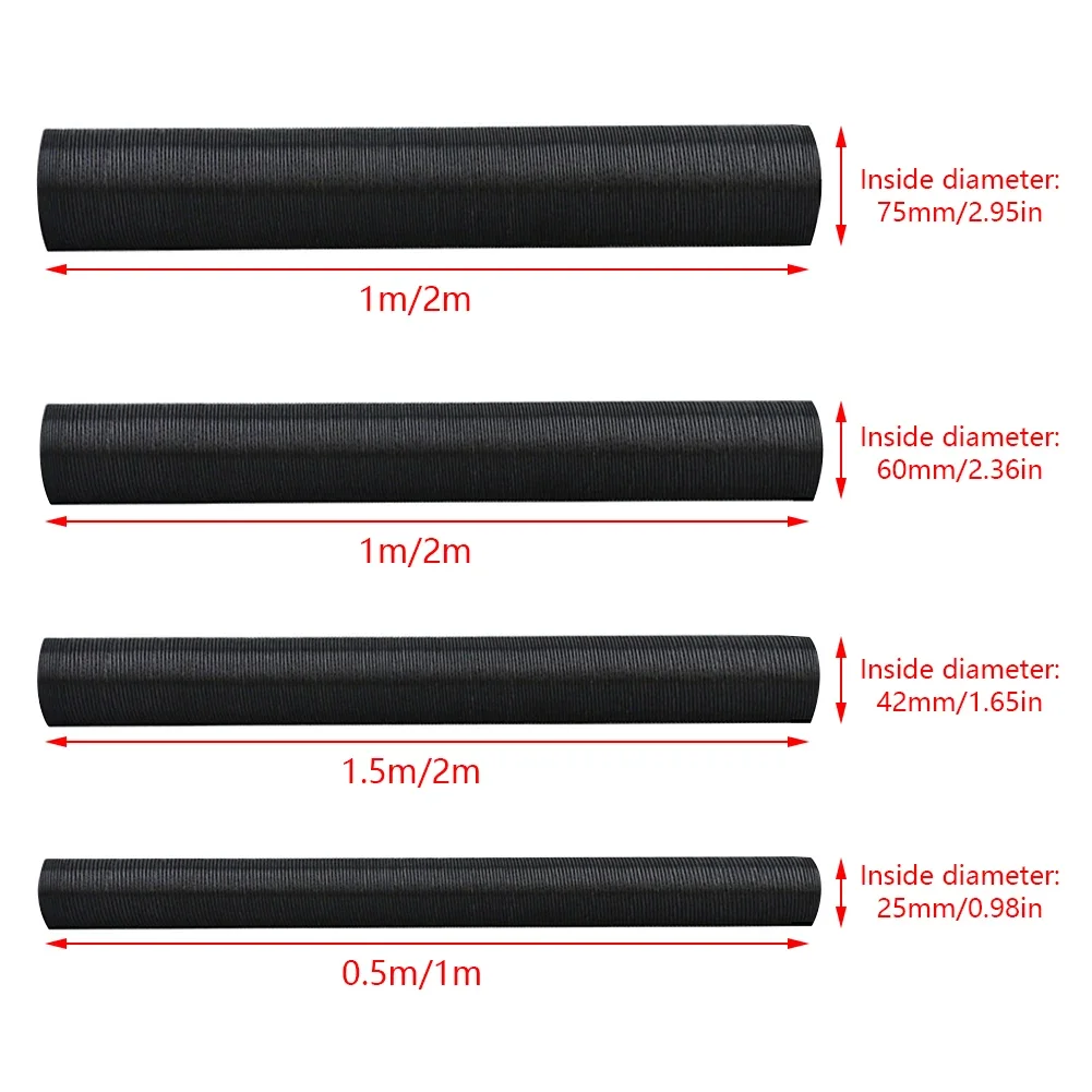 25/42/60/75mm Car Air Heater Duct Ducting Pipe Hose Line Black For Diesel Parking Heater Air Intake Pipe Exhaust diesel heater exhaust pipe,air diesel heater duct pipe