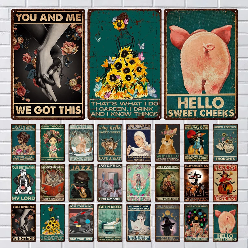 

Vintage Tin Sign Funny Animals Metal Sign Your Butt Napkins Quote Decorative Metal Plate Plaque for Bathroom Toilet Decoration