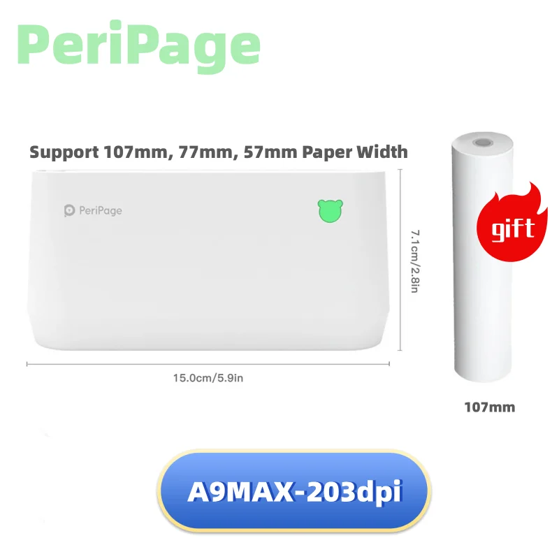 Mini Imprimante Portable, M02L Imprimante Photo Thermique Sans Fil Bt