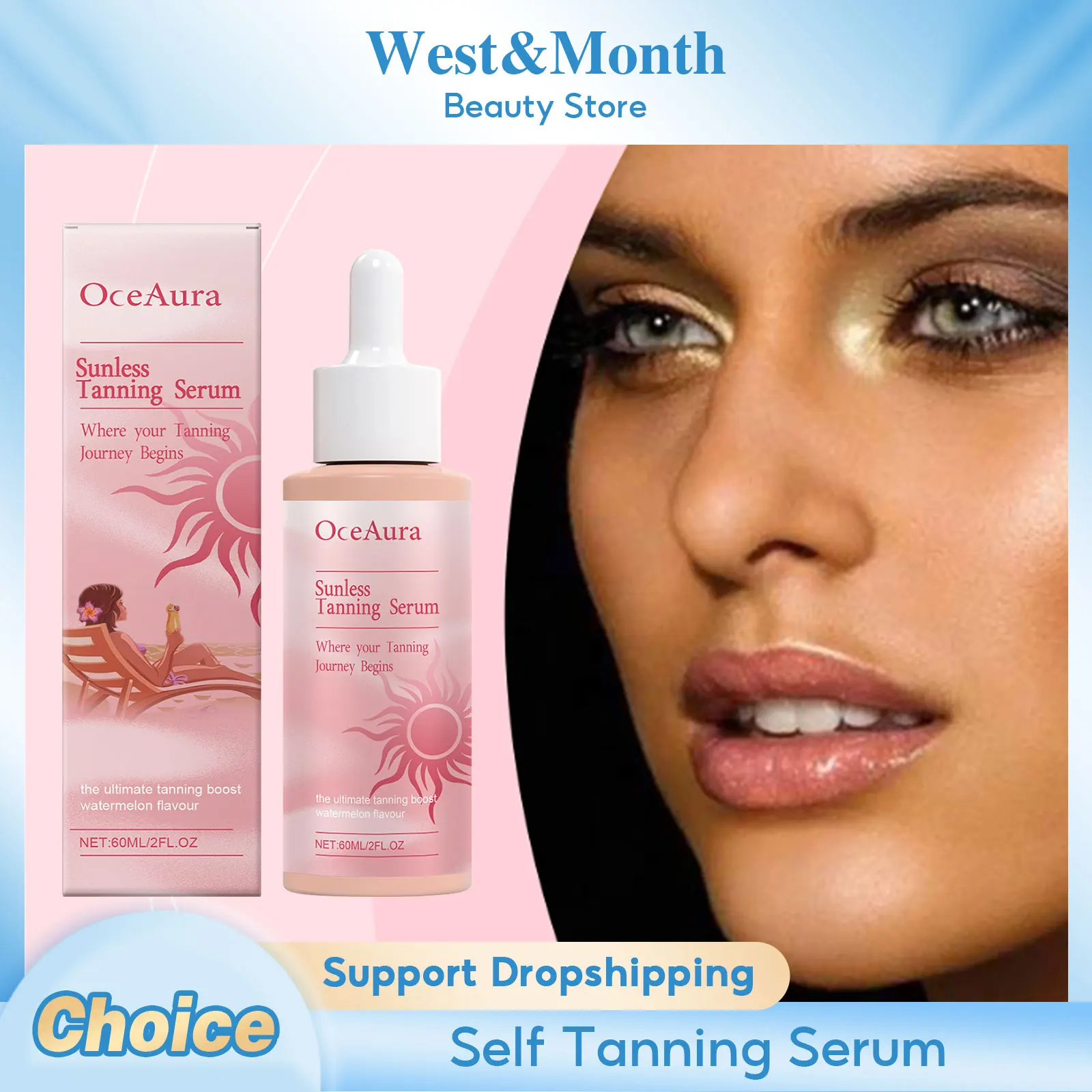 Tan Boosting Serum Tanning Enhancer Sunless Bronzing Accelerate Darkening Glow Brown Summer Beach Sexy Tone Self Tanner Essence