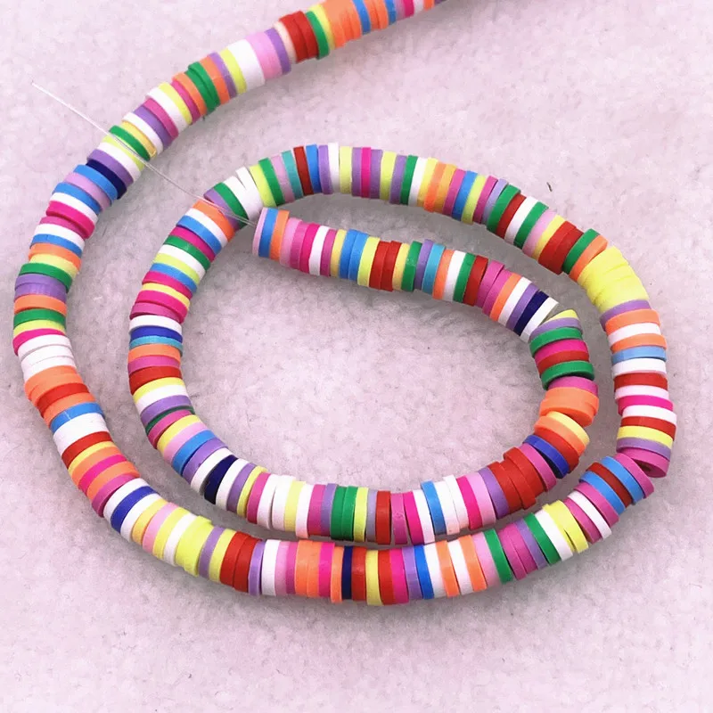 6mm Flat Round Handmade Polymer Clay Beads Spacers Loose Disc Bead for Jewelry Making Findings DIY polymer clay beads,spacer beads,beads for jewelry making,loose beads