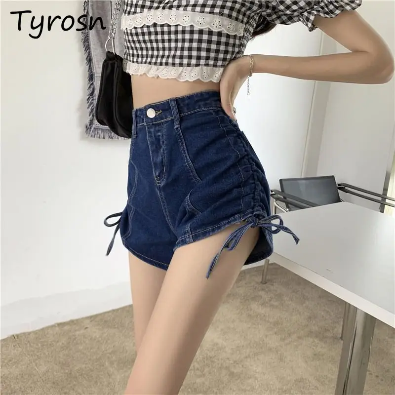

Shorts Women Ins European Style Fashion Sexy Denim All-match Shinny High Street Casual Summer Holiday Chic Youthful Charming New