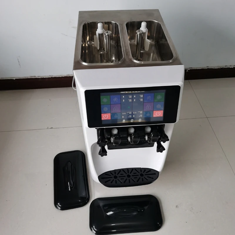 

Commercial Soft Serve Ice Cream Machine Desktop Gelato Making Machines 3 Flavors Ice Cream Vending Machine 110V 220V