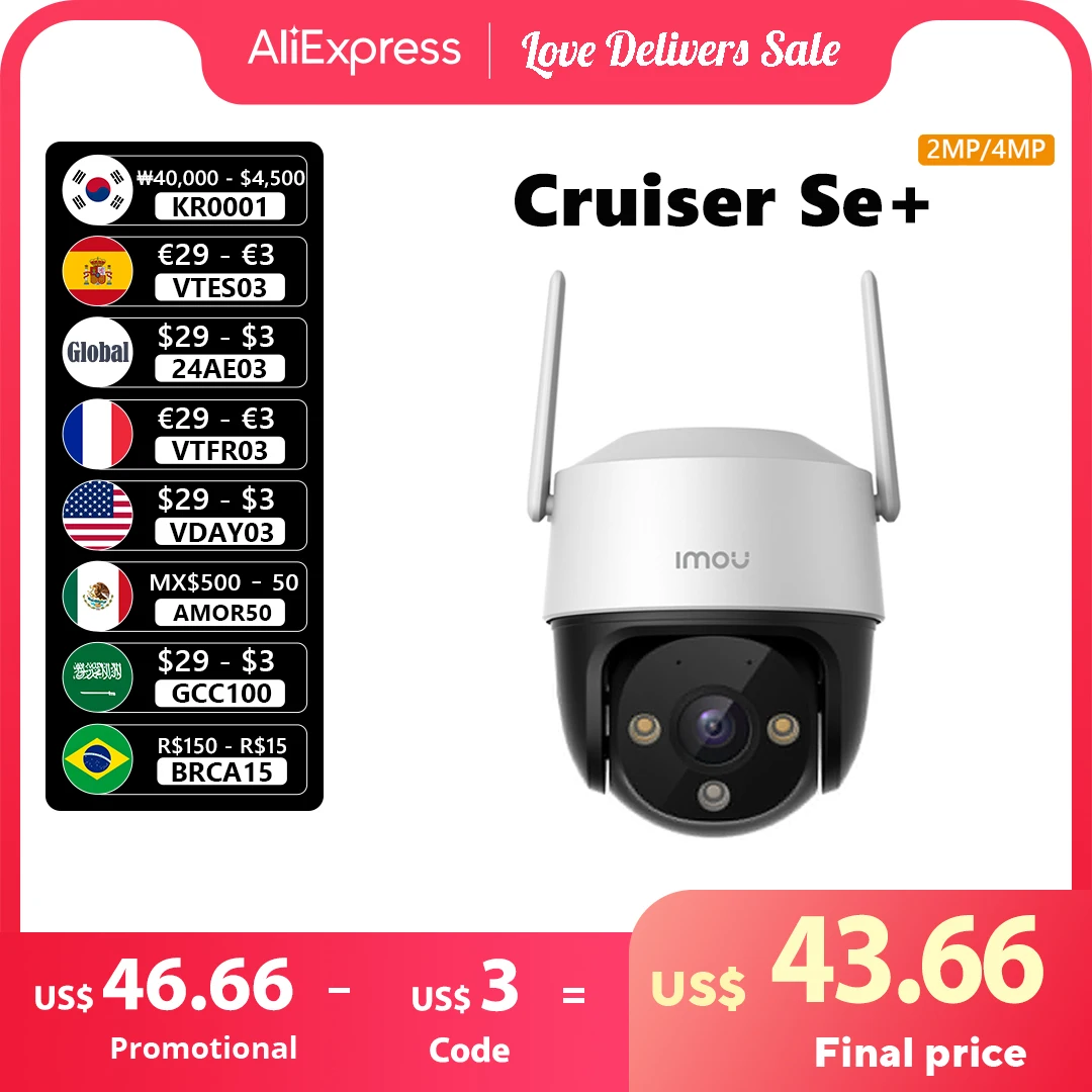 Imou Cruiser Se + 2Mp/4Mp Telecamera Wi-Fi Esterna Ip66 Telecamera Resistente Alle Intemperie 8X Zoom Digitale Visione Notturna Ai Telecamera Di Rilev