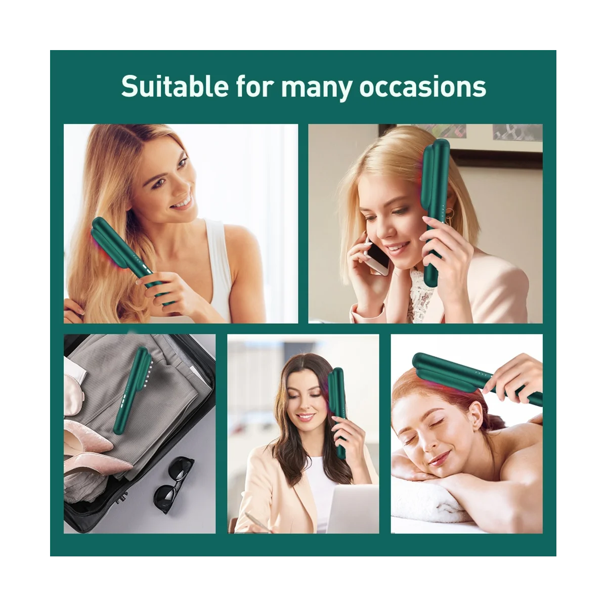 Hair Led Brush Electric Laser Hair Growth Comb Anti Hair Loss Massage Therapy Infrared RF Red Light EMS Massager