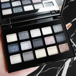 Punk Style Neutral Shimmer Eyeshadow Palette, 15 Vibrant Colors (15 colors)