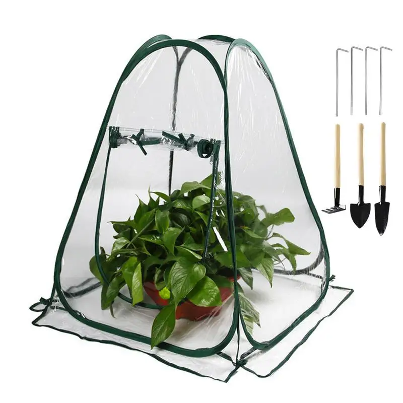 

New Pop Up Greenhouse Cover Outdoor Gardening Plant Flower Cold Frost Protector Cover Transparent Small Greenhouse Tent Cover