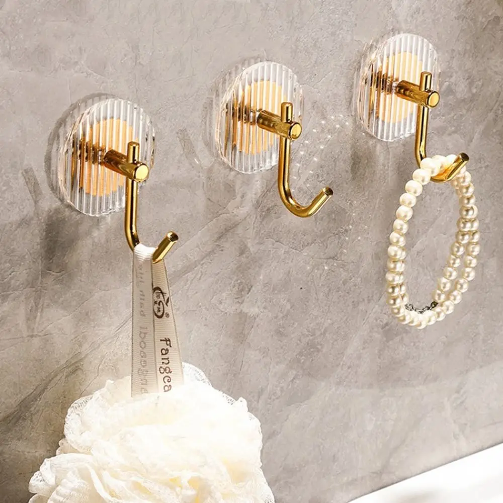 

Luxury 1Pcs Self Adhesive No Punching Decorative Hook Coat Hanger Bag Holder Towel Hook