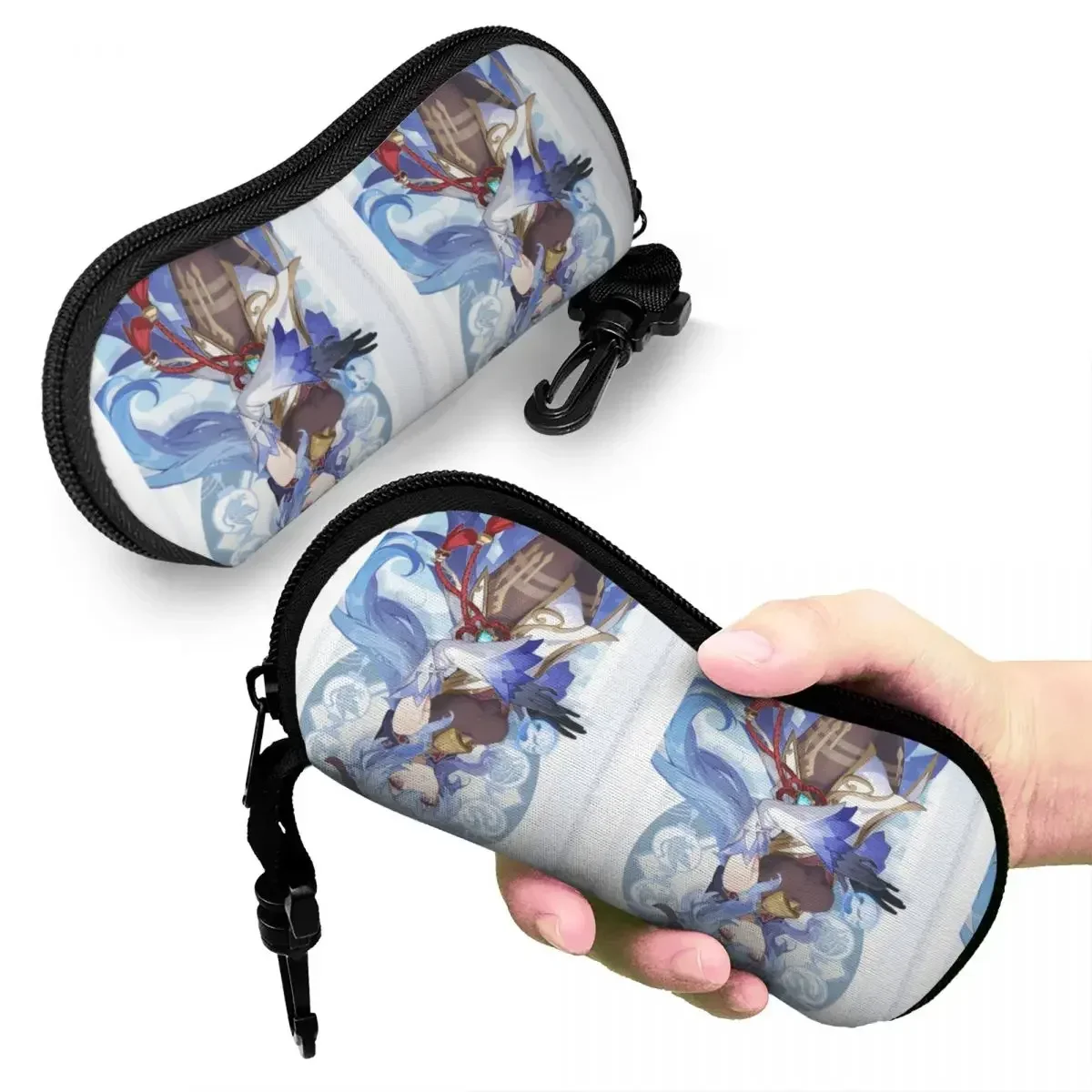 Genshin Impact Ganyu Alt Shell Glasses Case Protective Sunglasses Box Women Men Soft Eyeglass Bag Pouch