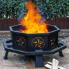 35 Inch Octagonal Fire Pit,Outdoor Fire Pit,Wood Burning Firepit,Bonfire Fire Pit,Firepits for Outside,Camping, Backyard, Patio 1