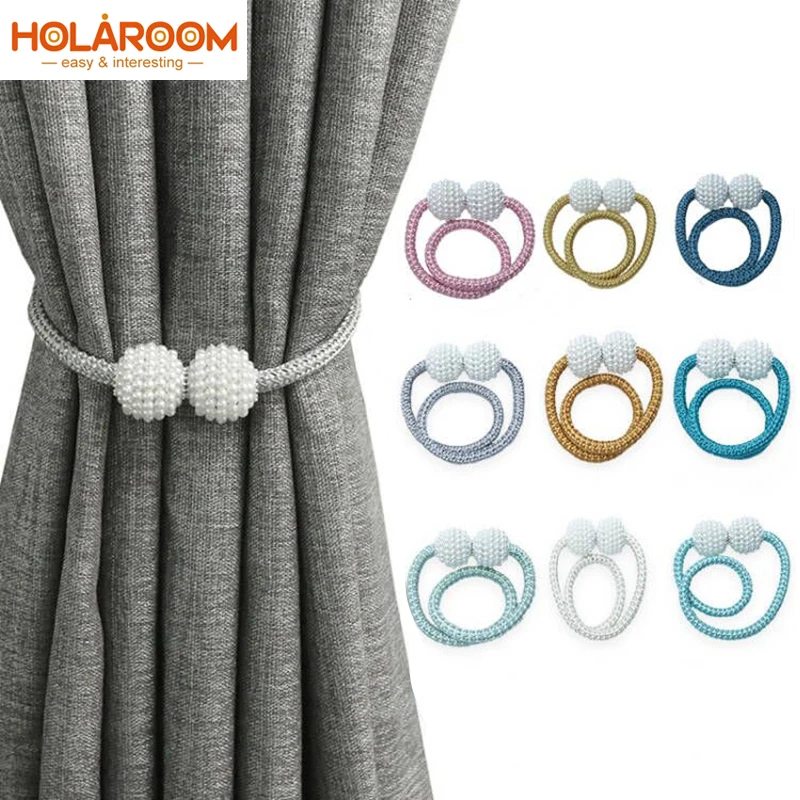 Holaroom 1pc Curtains Clamps Curtain Holder Pompom Tieback