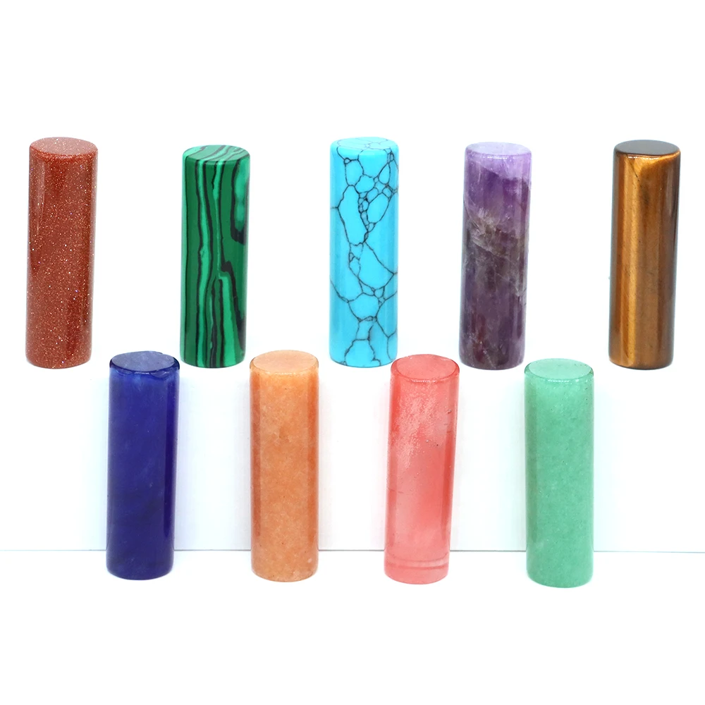 

35x10mm Natural Stone Cylinder Wand Crystal Healing Energy Polished Witchcraft Ore Mineral Crafts DIY Jewelry Aquarium Home Deco