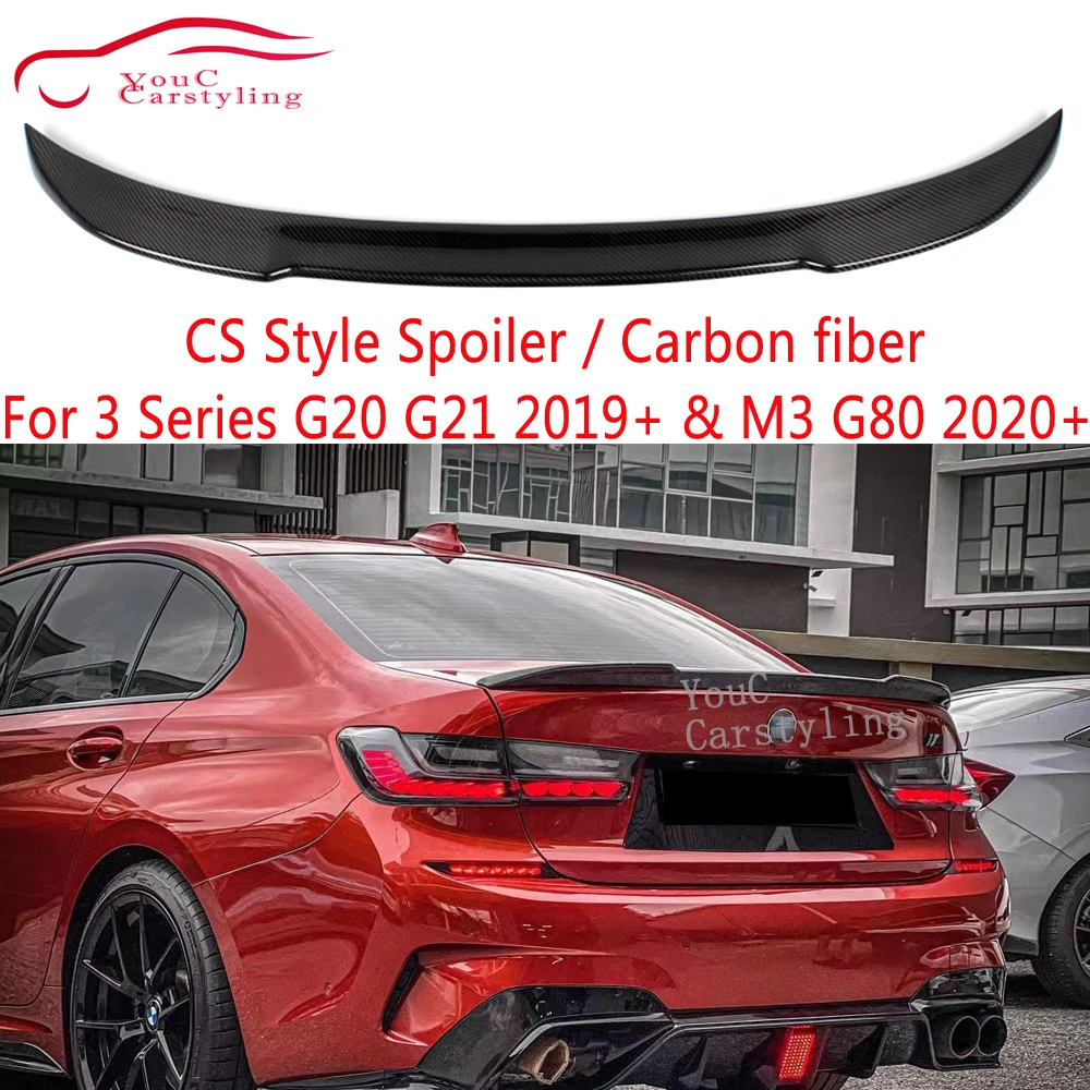

G20 Carbon Fiber CS Style Spoiler For BMW 3 Series G20 4-Door Sedan Rear Trunk Boot Lip Wing 2019 +