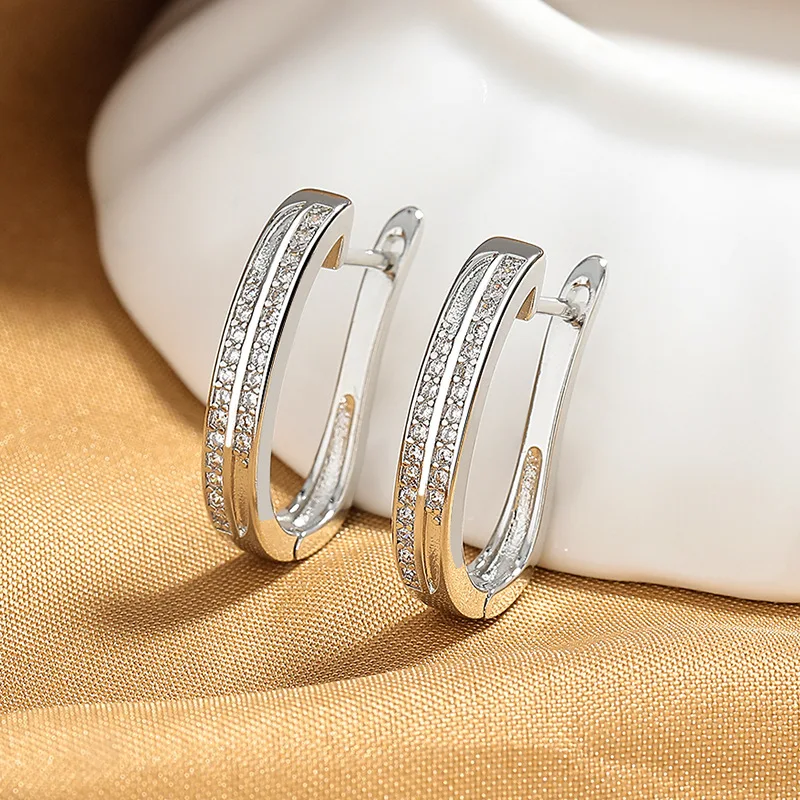 925 فضة أقراط عالية الجودة فاخرة للنساء رائعة طالب...