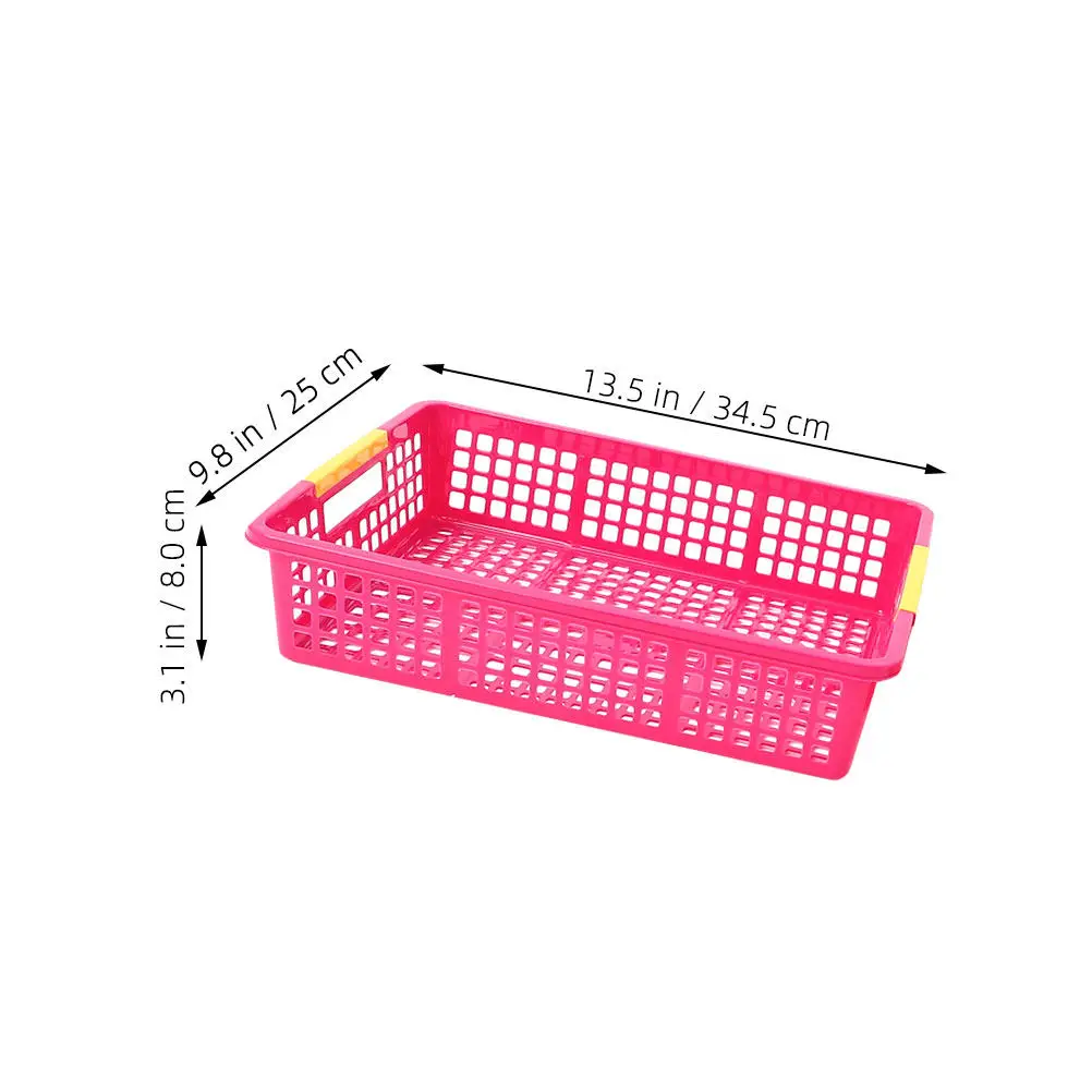 5Pcs 플라스틱 파일 바구니 주최자 A4 문서용 쌓을 수 있는 보관 상자 스낵 교실 학교 사무실 다채로운 데스크탑