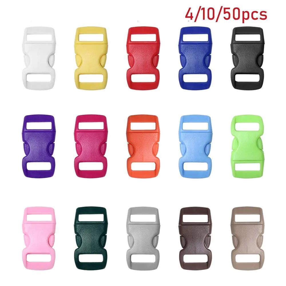 

4/10/50pcs Colorful 3/8" 10mm Side Release Buckle Curved Paracord Bracelet Dog Collar Strap Webbing Outdoor Camp Bag Parts Tool