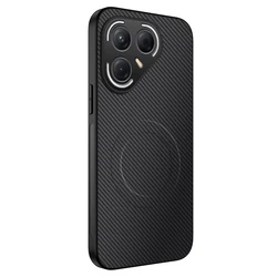 Premium Protective Soft Silicone Carbon Fiber Magnetic Back Case Cover for Tecno Pova 8 5G (Black)